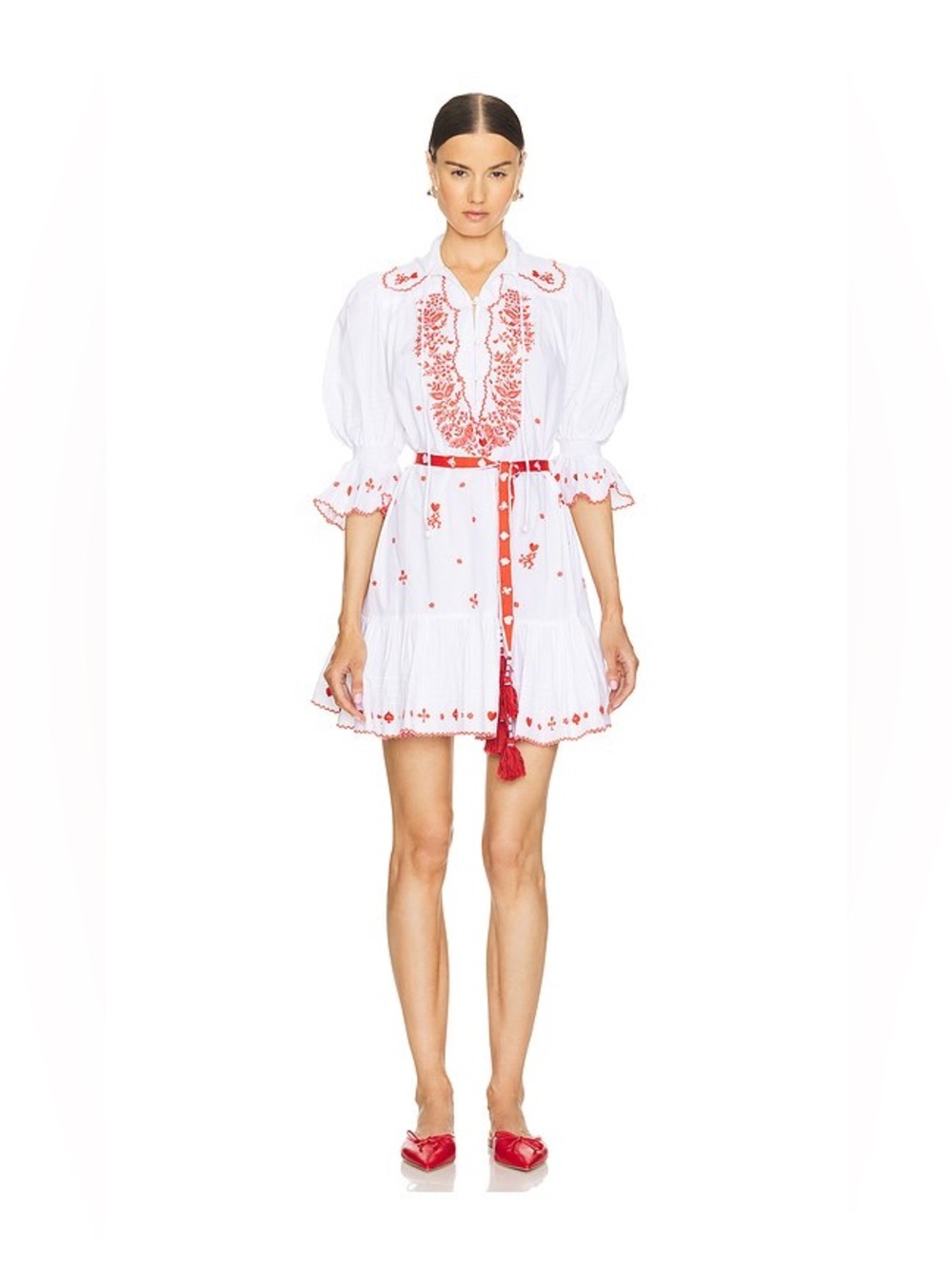 Alemais Hearts Embroidered Mini Dress